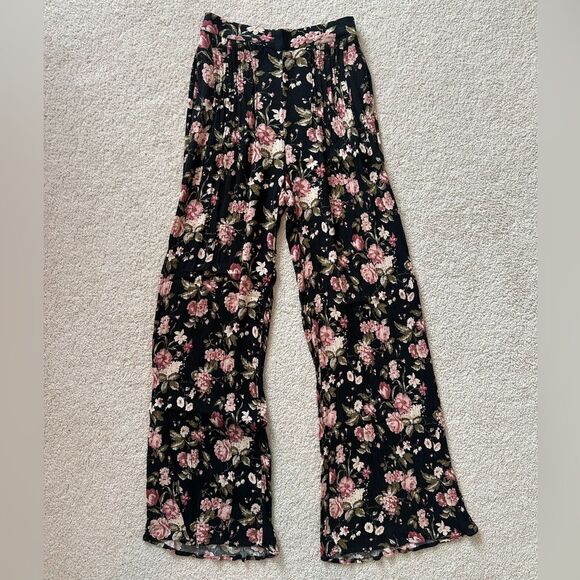 PACSUN FLOWER PATTERN FLOWY PANTS - Picture 1 of 3